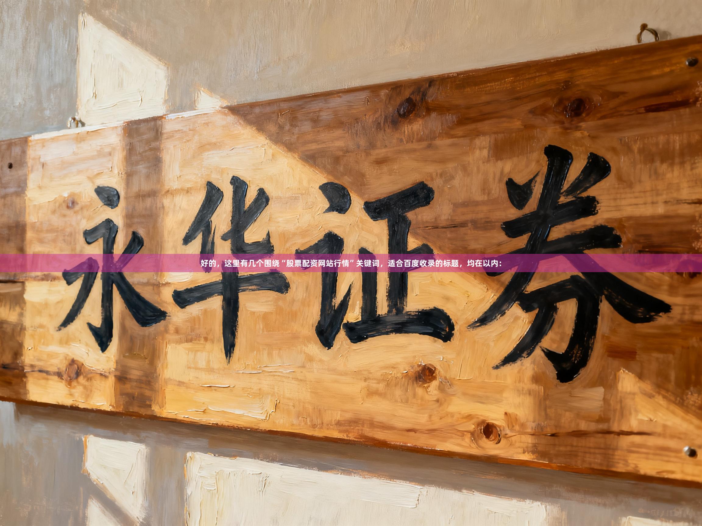 好的，这里有几个围绕“股票配资网站行情”关键词，适合百度收录的标题，均在以内：